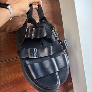 Dr. Martens Gryphon Black Leather Sandals